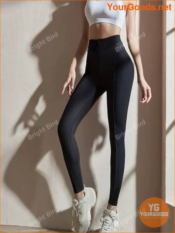 YourGoods Zipper Tummy Control Peach Lift Yoga Pants - YourGoods Online Shop