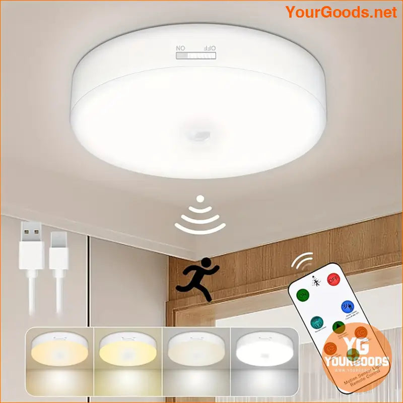 Yurnero 2Pack Motion Sensor Ceiling Lights w Remote - YourGoods Online Shop