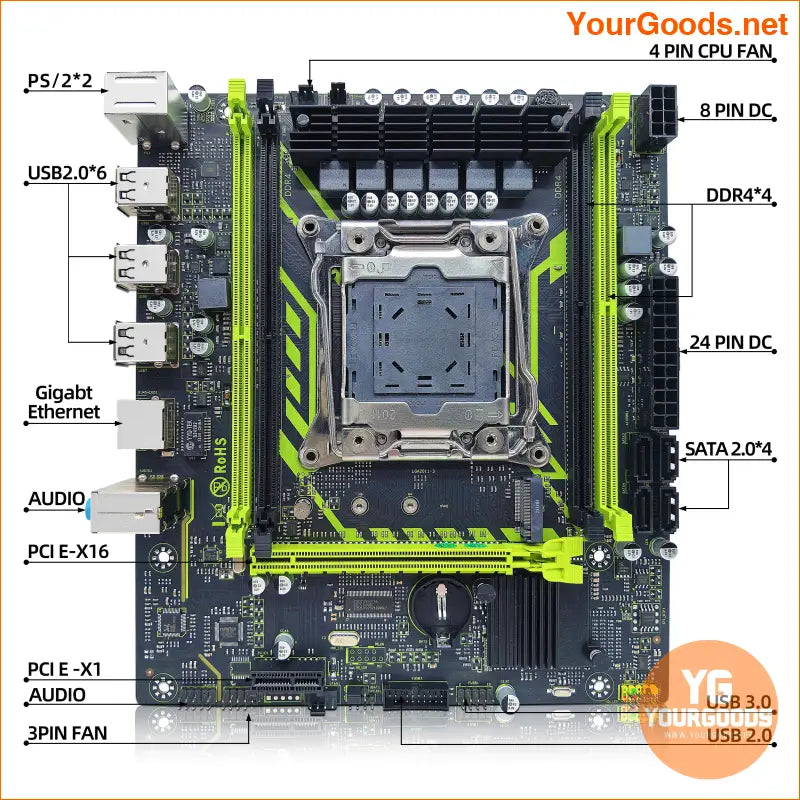 ZSUS X99-8D4 Motherboard Set Kit With LGA2011-3 Xeon E5 2650 V4 CPU DDR4 16GB (1*16GB) 2133MHZ RAM Memory NVME M.2 SATA